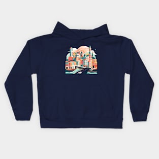 Whimsical Wanderlust Travel Lovers Kids Hoodie